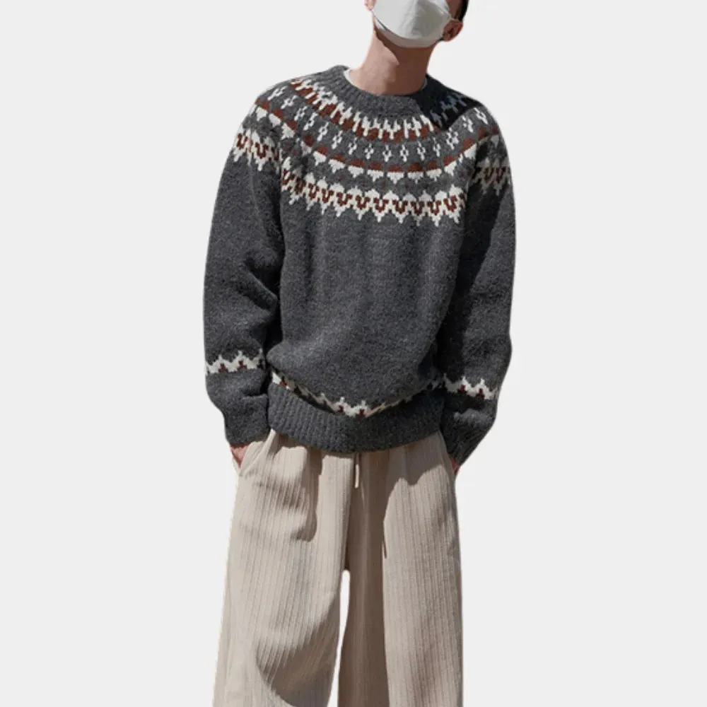 Warm knitted jumper for men
