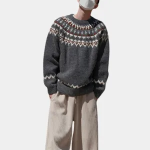 Warm knitted jumper for men