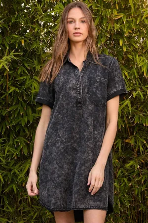 Washed Black Tencel Dress