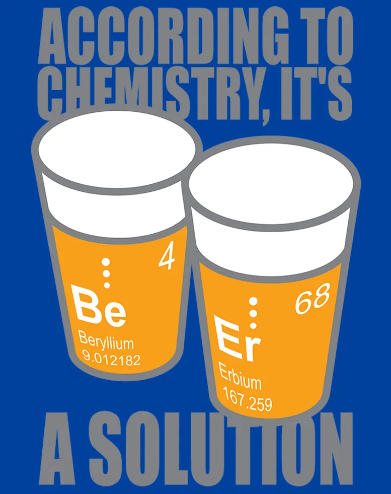 Weird Science Be-Er: It's A Solution Official Men's T-shirt (Royal Blue)