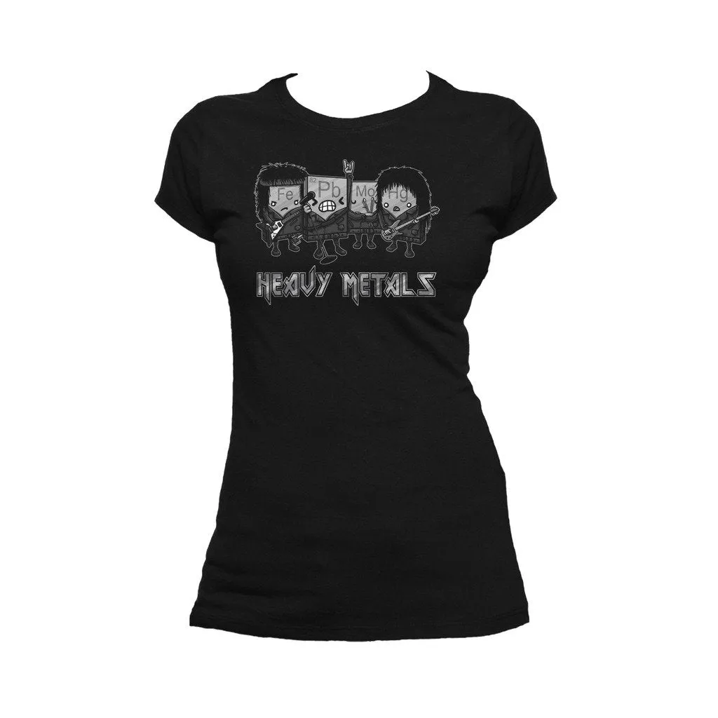 Weird Science Heavy Metals Official Women's T-shirt (Black)