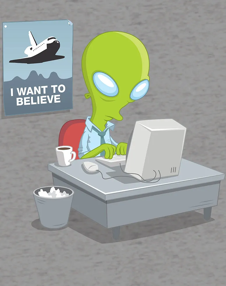 Weird Science I Want To Believe Official Men's T-shirt (Heather Grey)