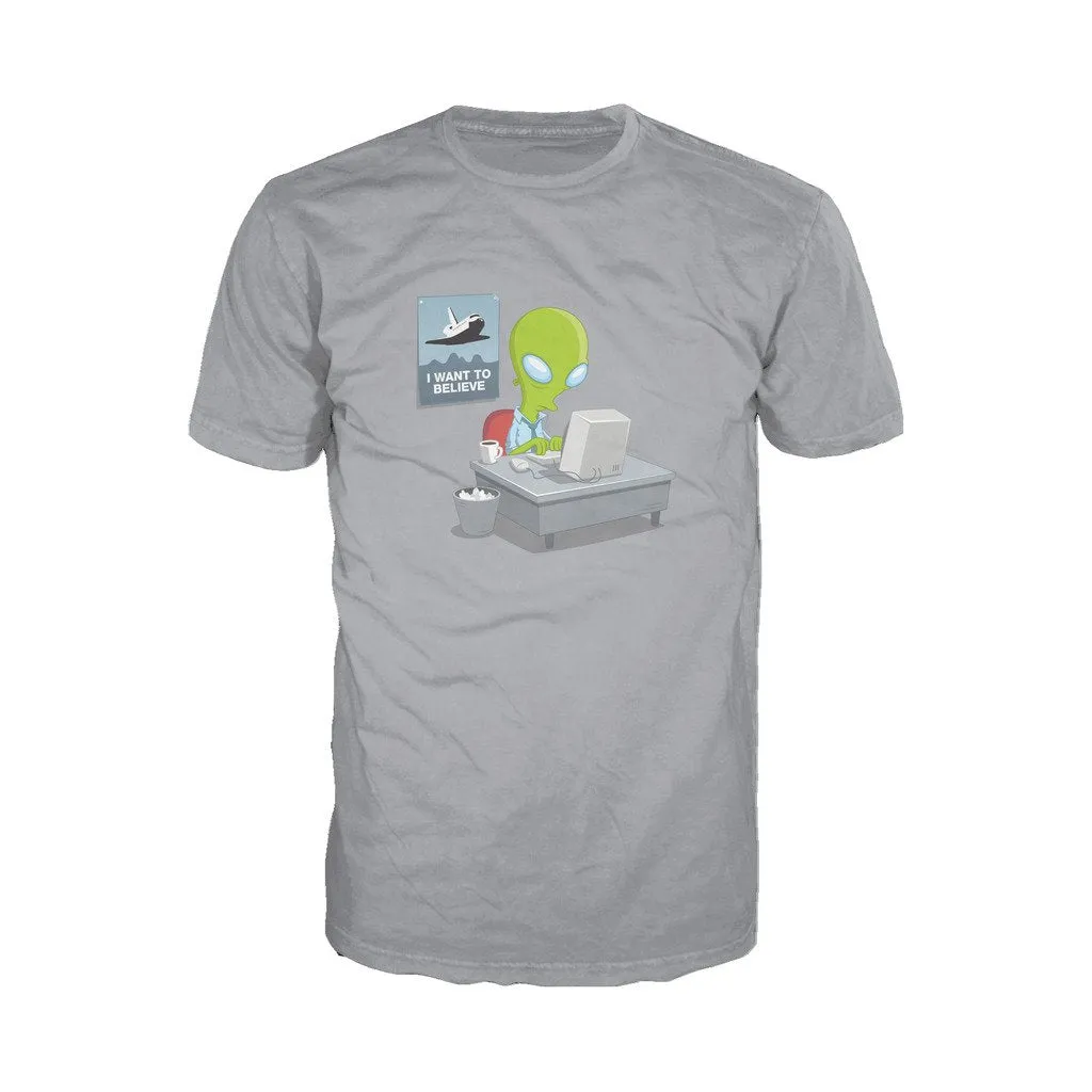 Weird Science I Want To Believe Official Men's T-shirt (Heather Grey)
