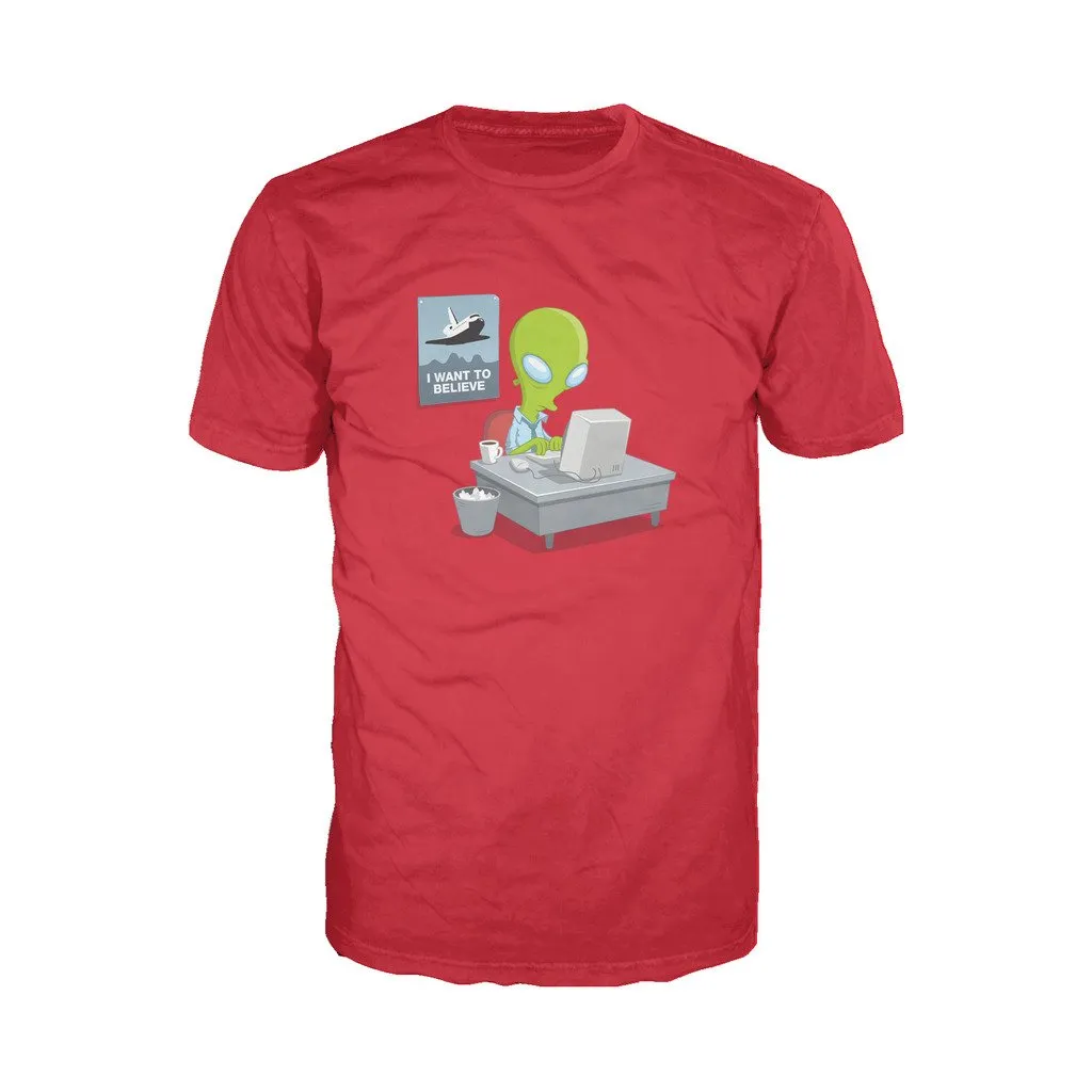 Weird Science I Want To Believe Official Men's T-shirt (Red)