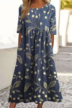 Wendy – Embroidered Relaxed Midi Dress
