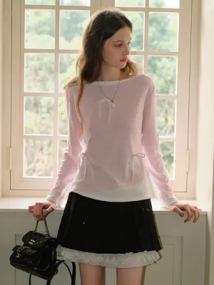 Whispering Petals Bow-Knit Top
