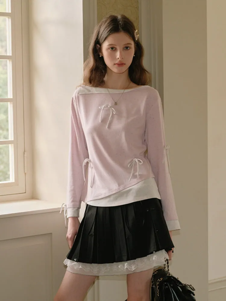 Whispering Petals Bow-Knit Top