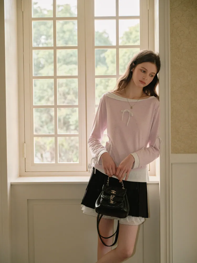 Whispering Petals Bow-Knit Top