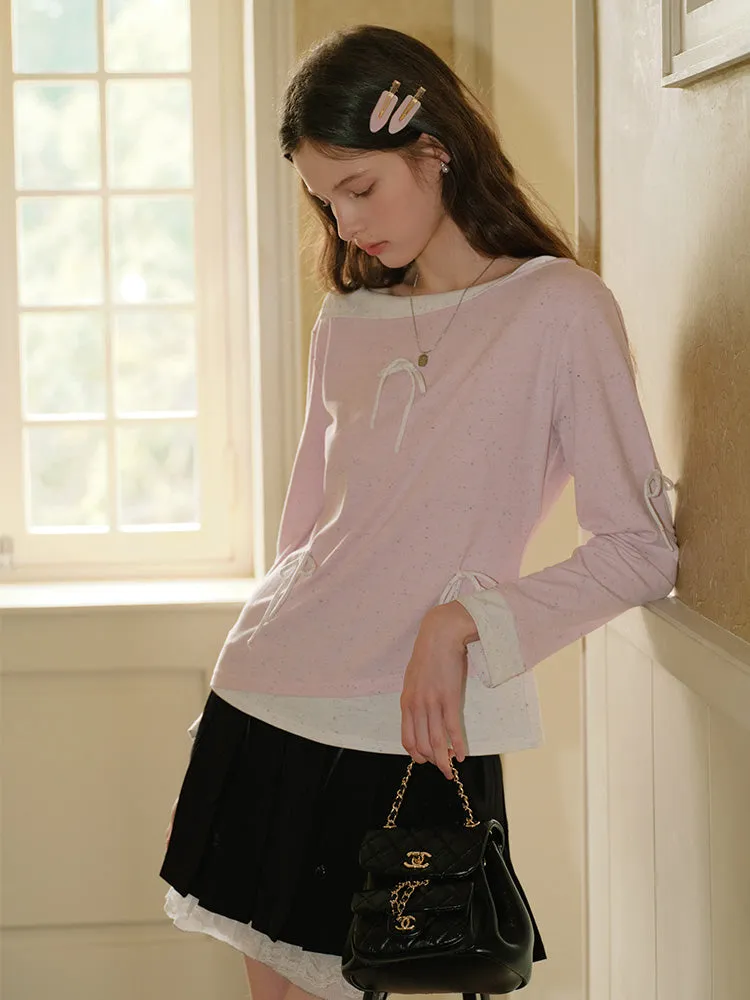 Whispering Petals Bow-Knit Top