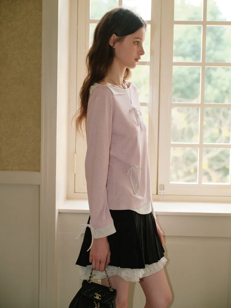 Whispering Petals Bow-Knit Top