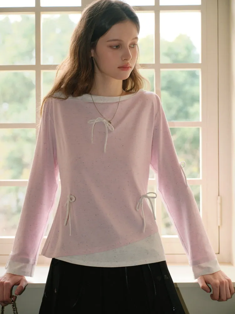 Whispering Petals Bow-Knit Top