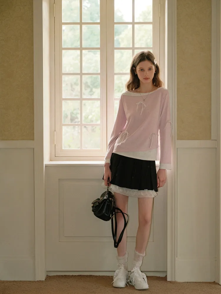 Whispering Petals Bow-Knit Top