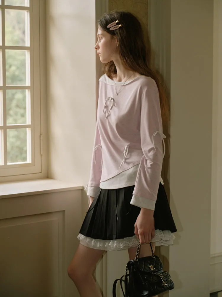Whispering Petals Bow-Knit Top