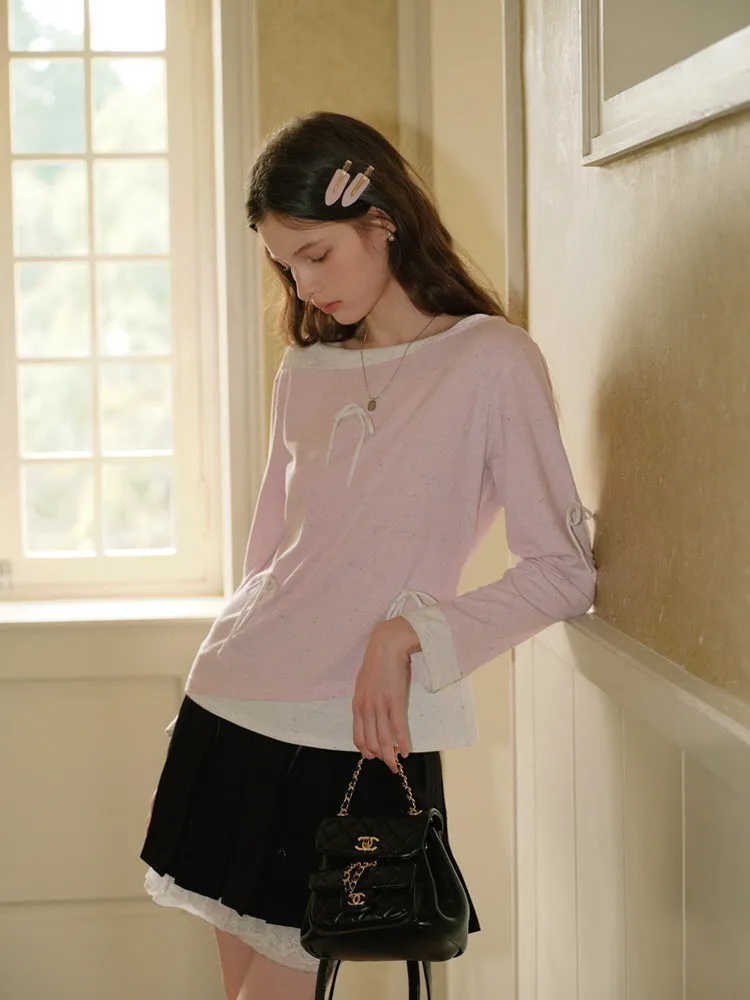 Whispering Petals Bow-Knit Top