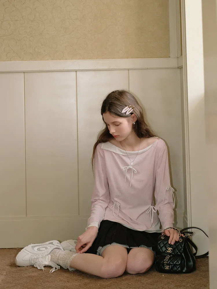 Whispering Petals Bow-Knit Top