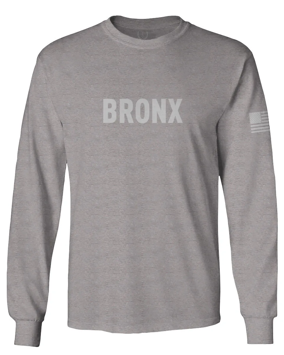 White Fonts New York Bronx NYC America Hipster Street mens Long sleeve t shirt
