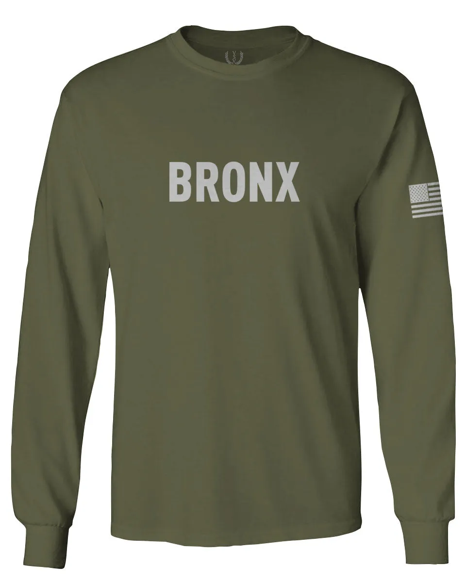 White Fonts New York Bronx NYC America Hipster Street mens Long sleeve t shirt