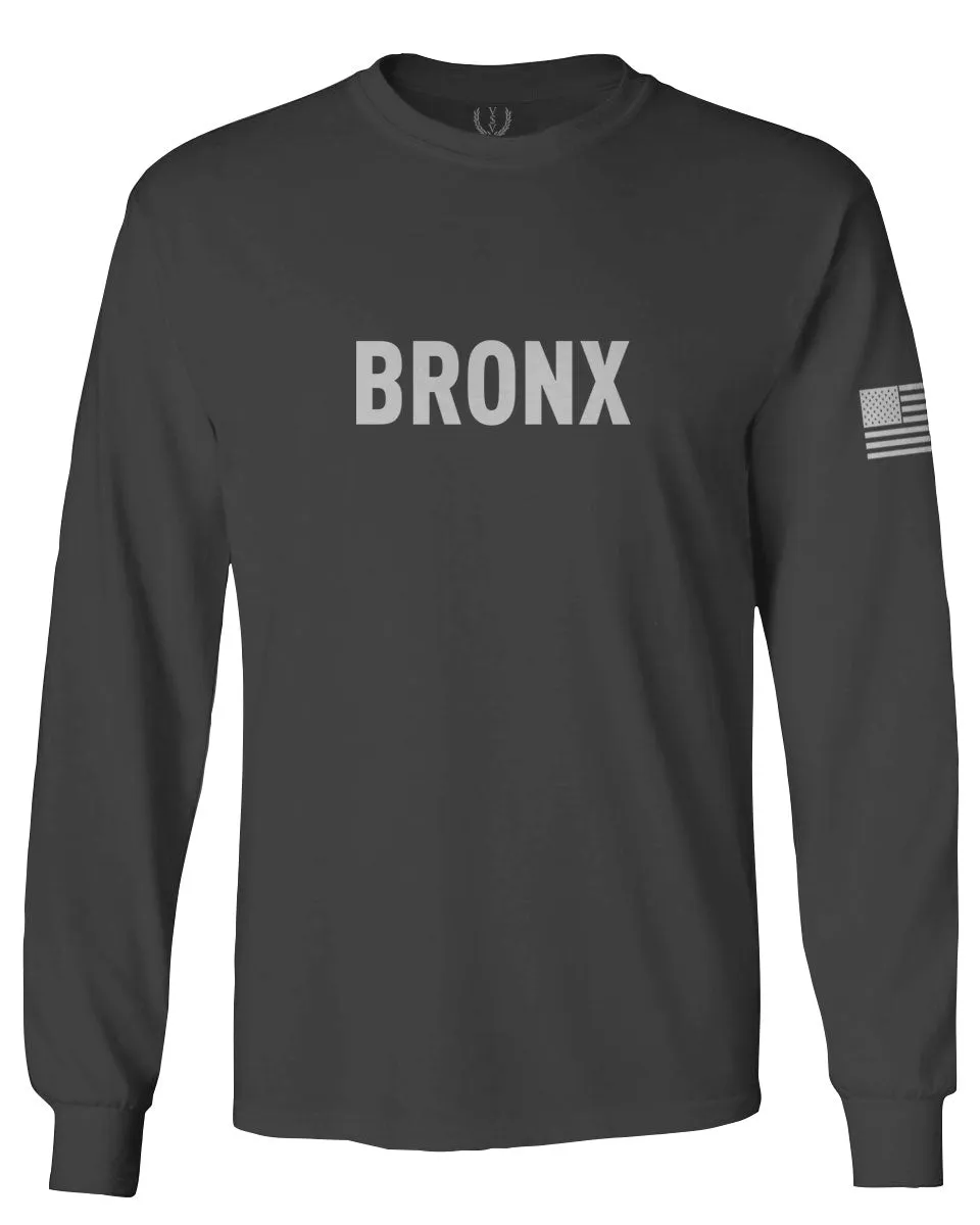 White Fonts New York Bronx NYC America Hipster Street mens Long sleeve t shirt