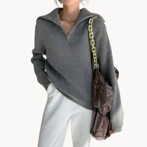 Whitney | warm zip turtleneck jumper for women