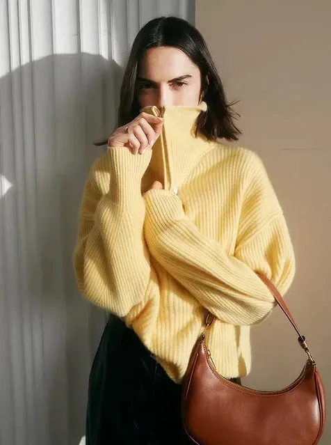 Whitney | warm zip turtleneck jumper for women