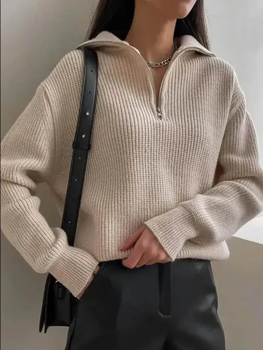 Whitney | warm zip turtleneck jumper for women