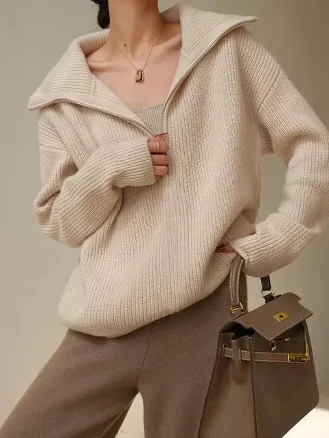 Whitney | warm zip turtleneck jumper for women
