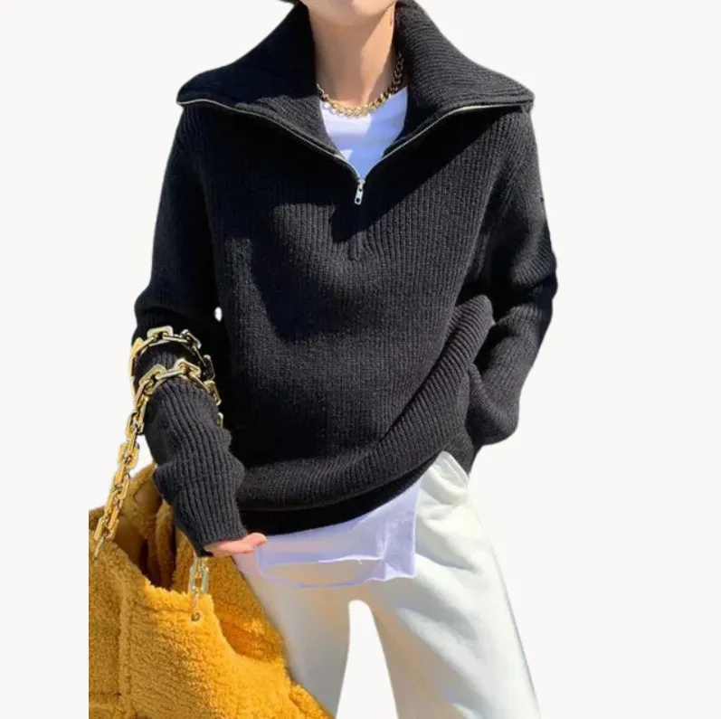 Whitney | warm zip turtleneck jumper for women