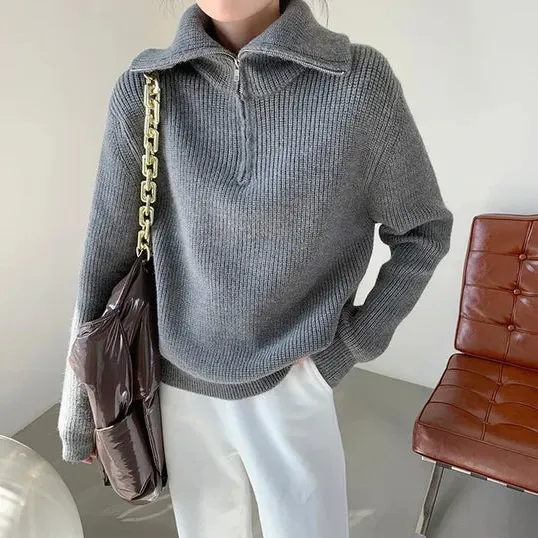 Whitney | warm zip turtleneck jumper for women