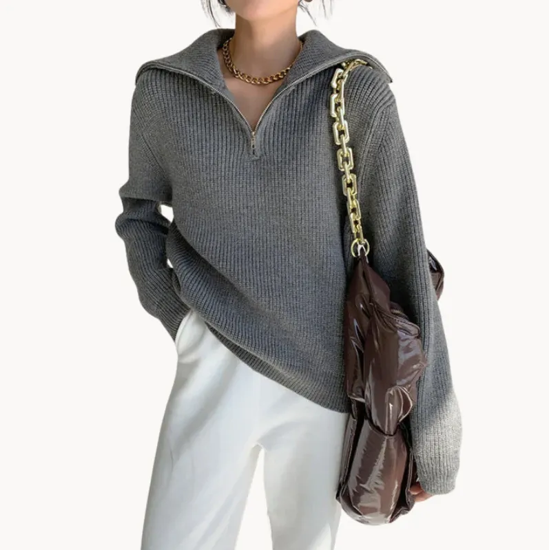 Whitney | warm zip turtleneck jumper for women