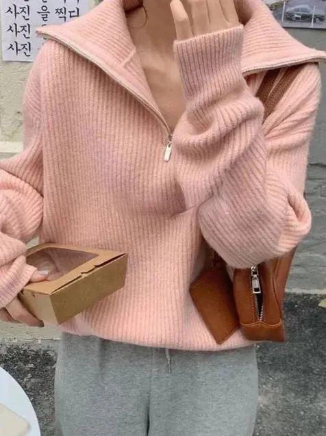 Whitney | warm zip turtleneck jumper for women