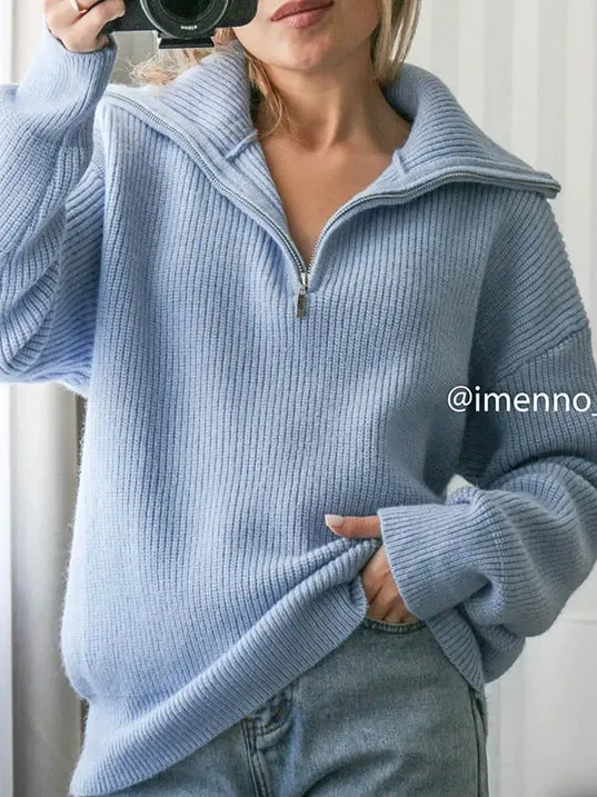 Whitney | warm zip turtleneck jumper for women