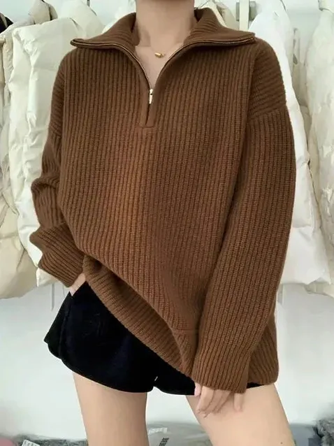 Whitney | warm zip turtleneck jumper for women