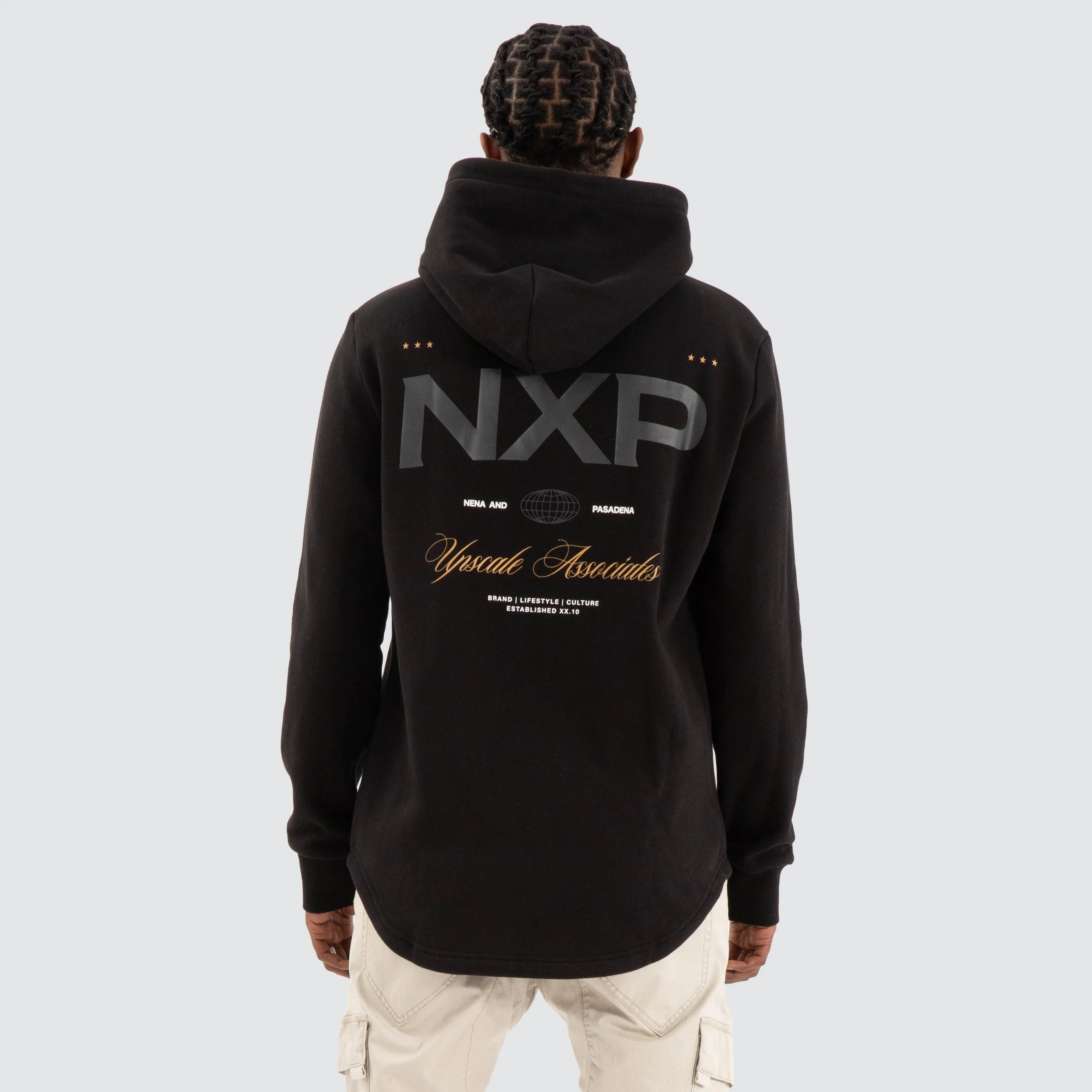 Wild Dual Curved Hoodie Jet black
