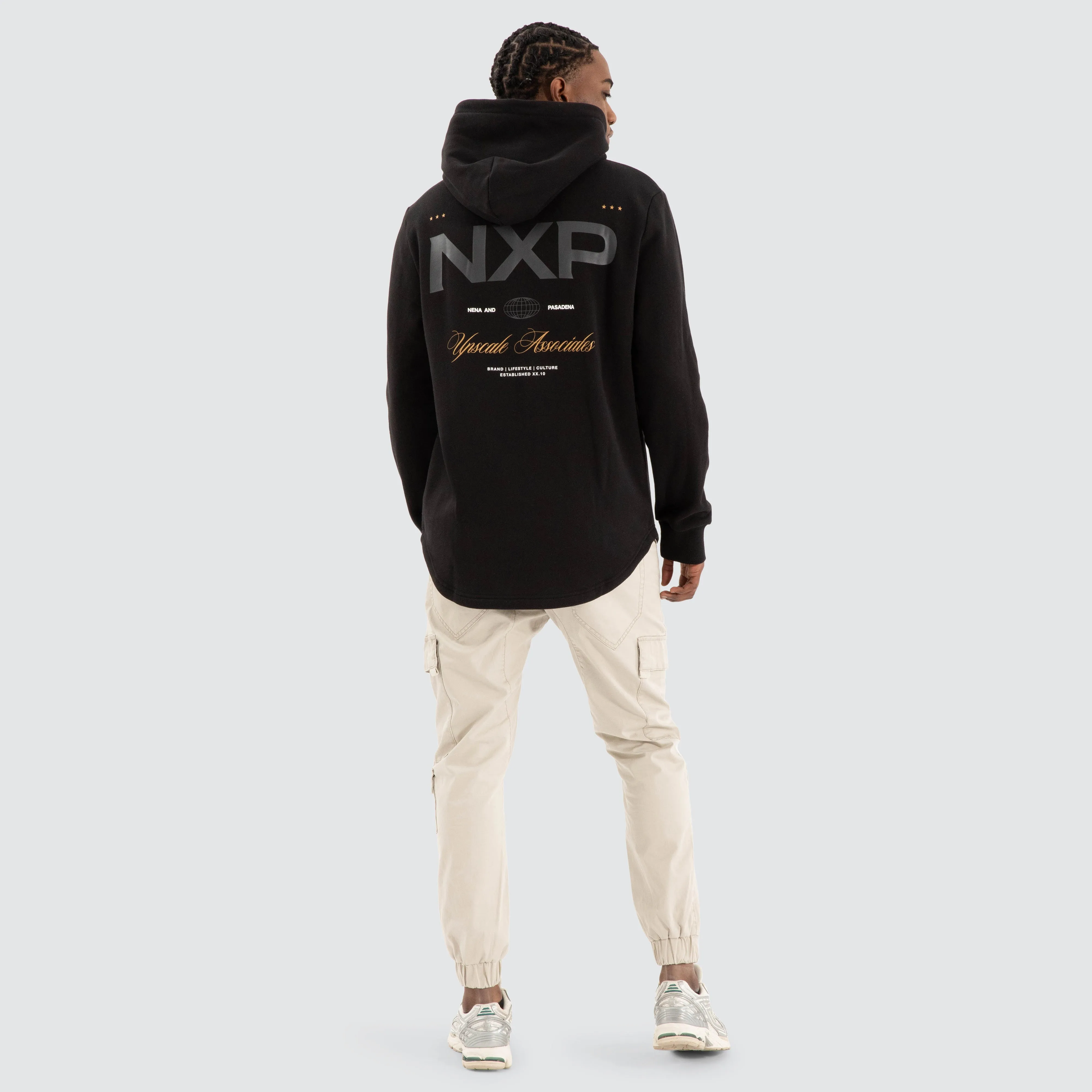 Wild Dual Curved Hoodie Jet black