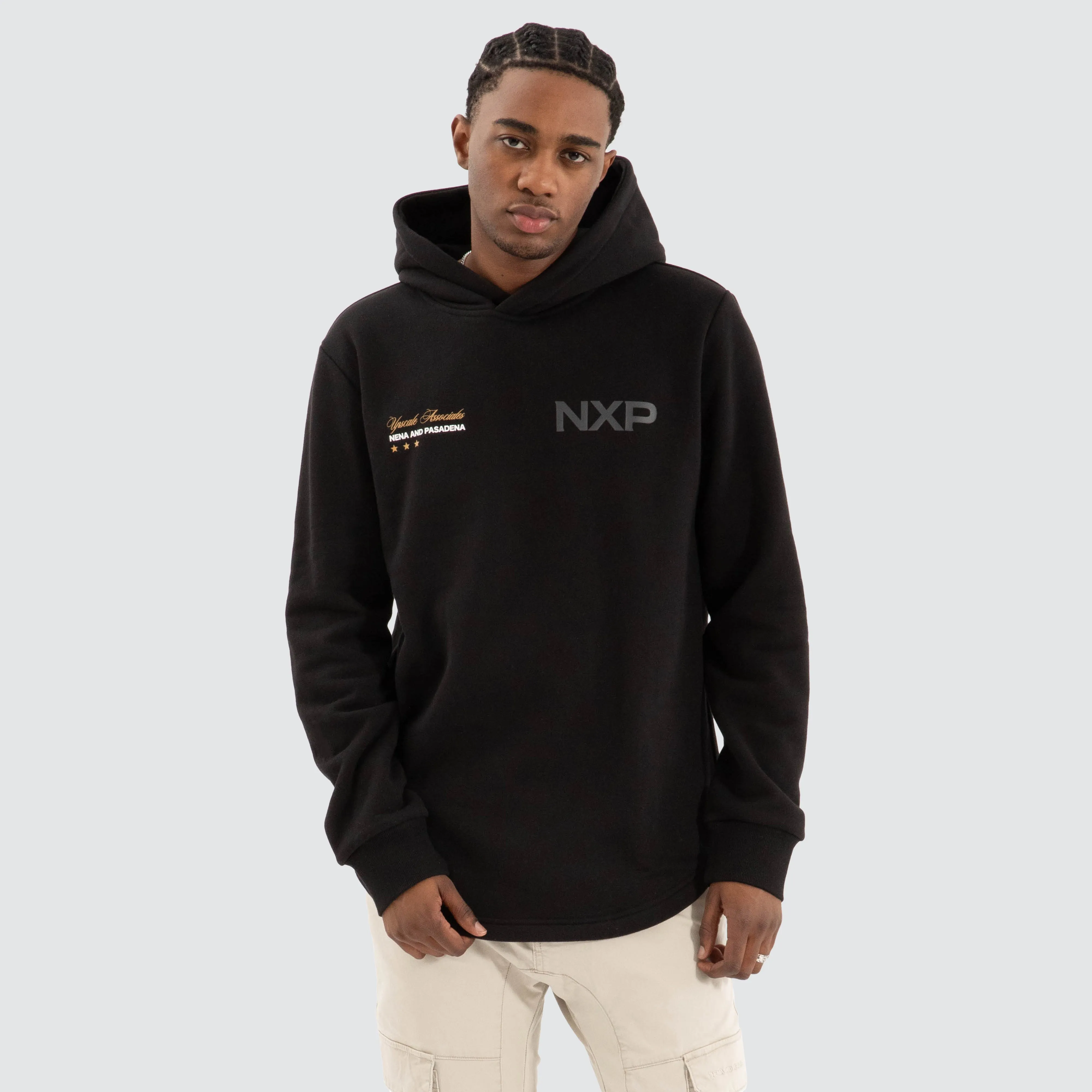 Wild Dual Curved Hoodie Jet black