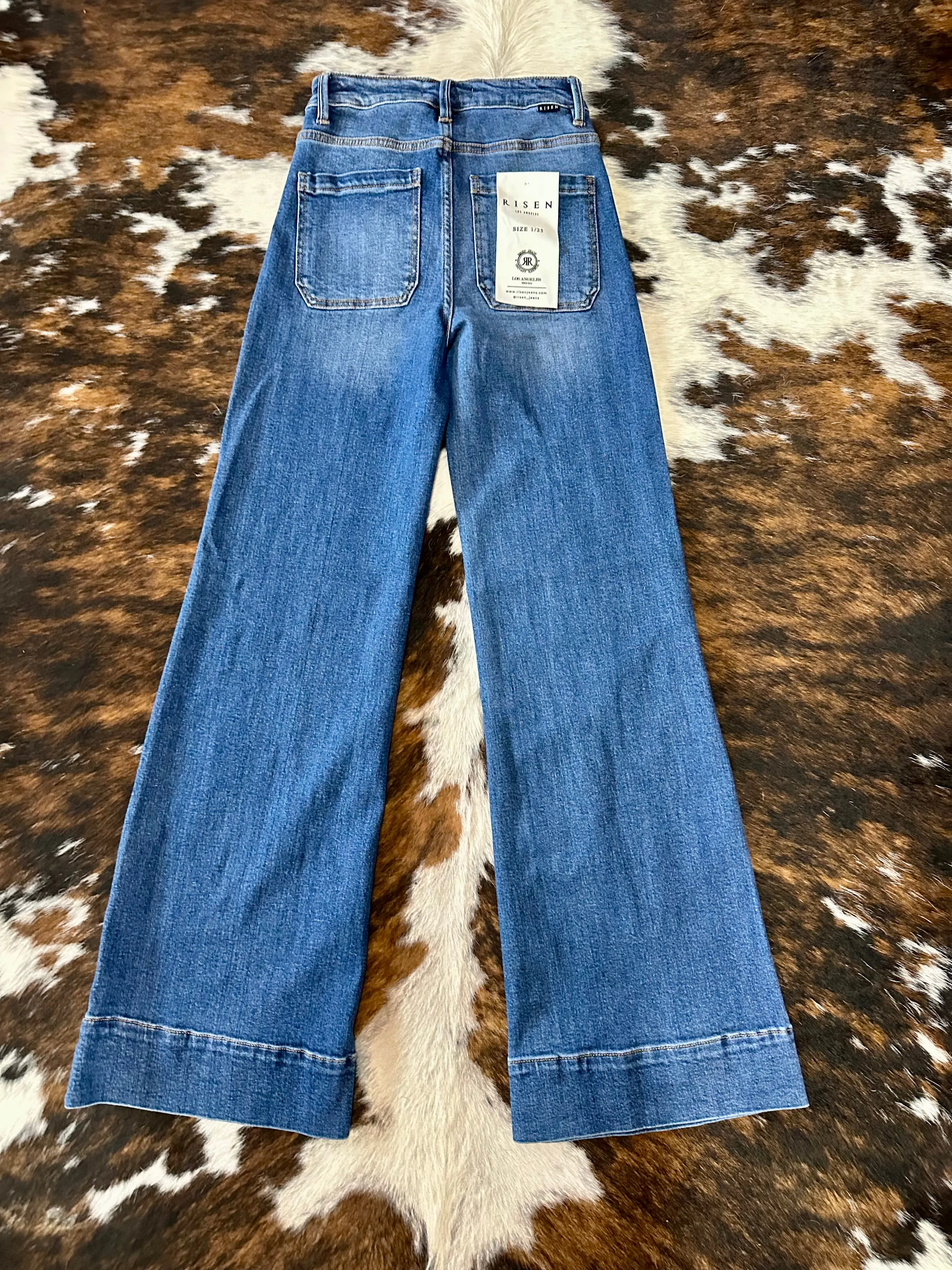 Wise Girl Dark Wash Wide Leg Risen Jeans