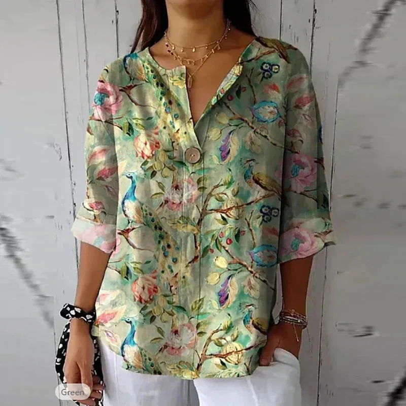 WOLFFMODE Cotton Linen Blouse – Airy and Elegant for Everyday Wear