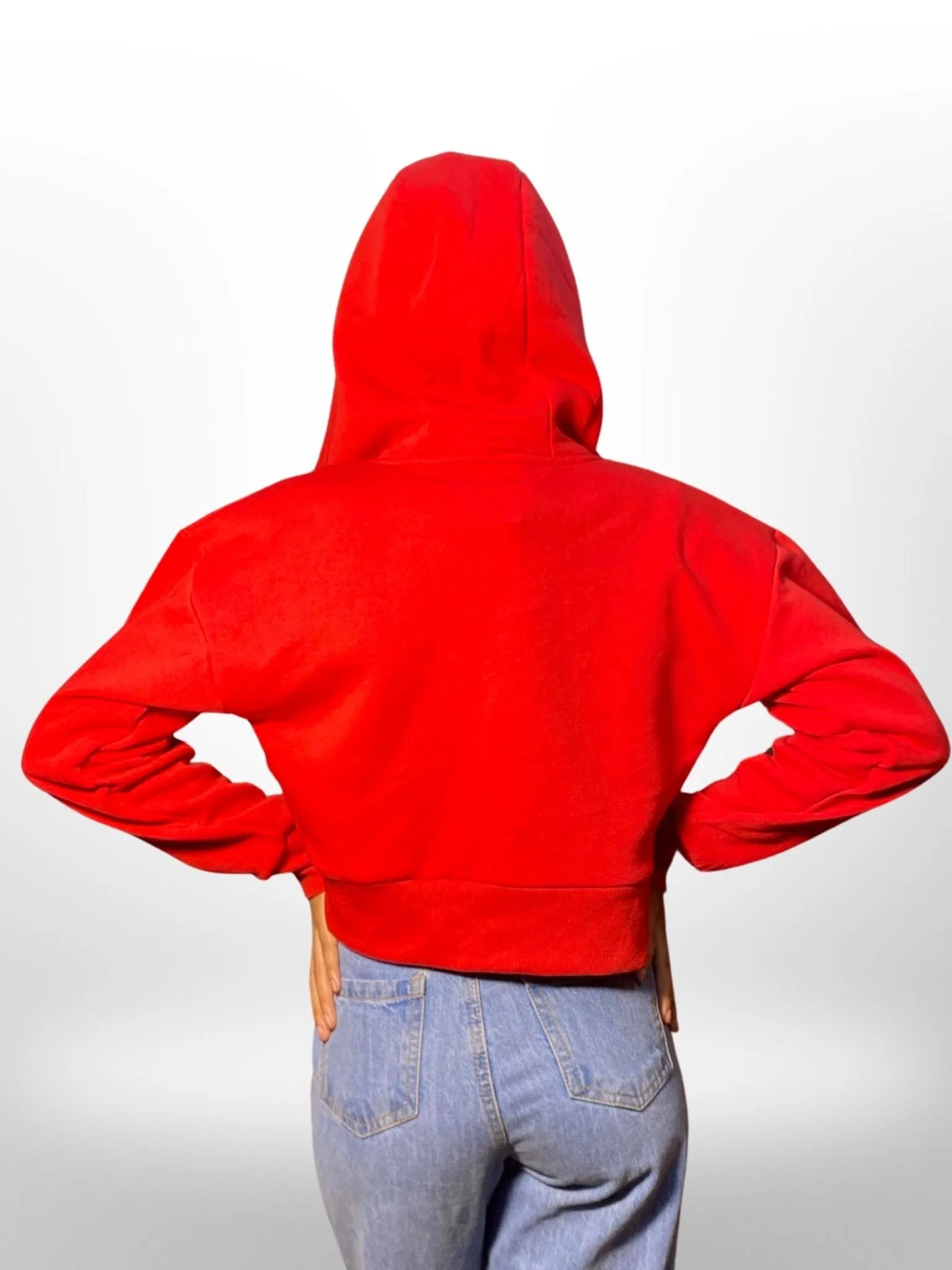 Women and Girls Hoodies|Full Sleeve Red Color Women Cropped Oversized Hoodies