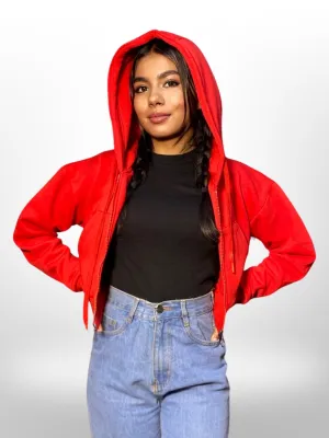 Women and Girls Hoodies|Full Sleeve Red Color Women Cropped Oversized Hoodies