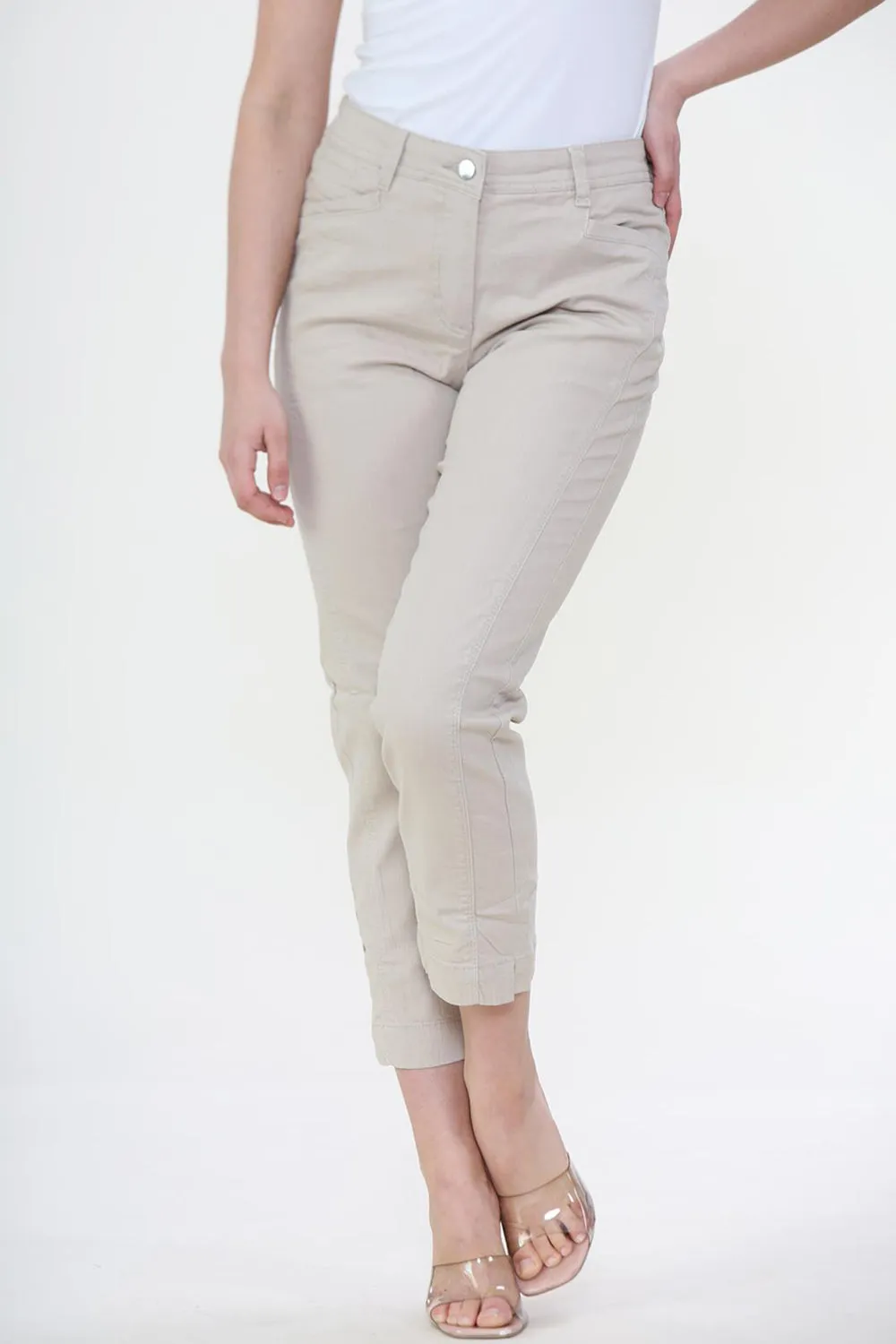 Women Half Elasticated Jeans - SR203