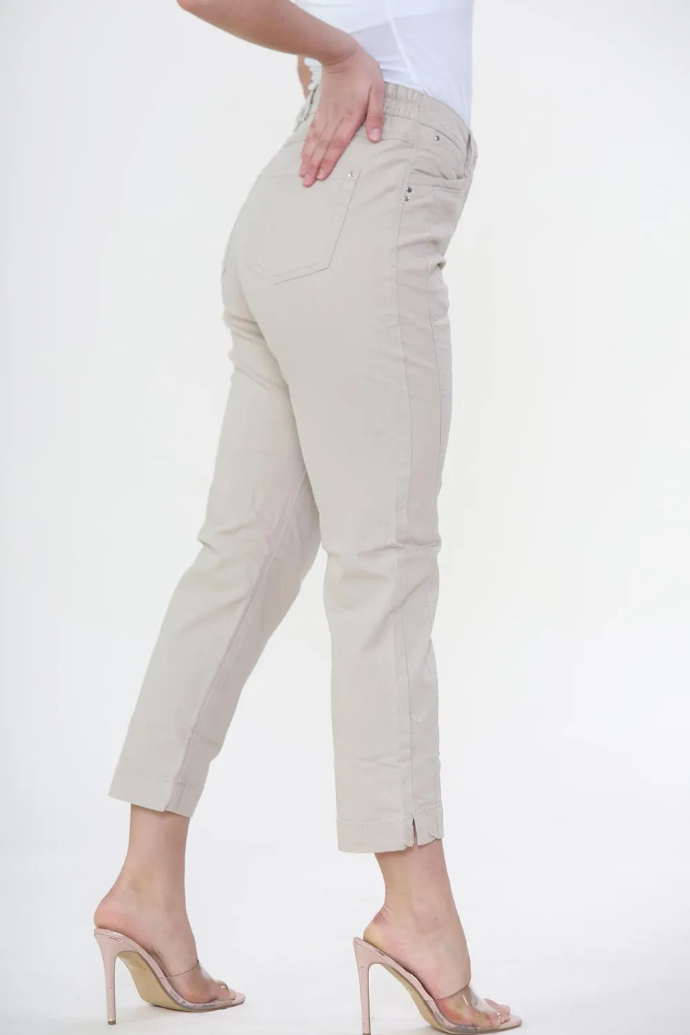 Women Half Elasticated Jeans - SR203