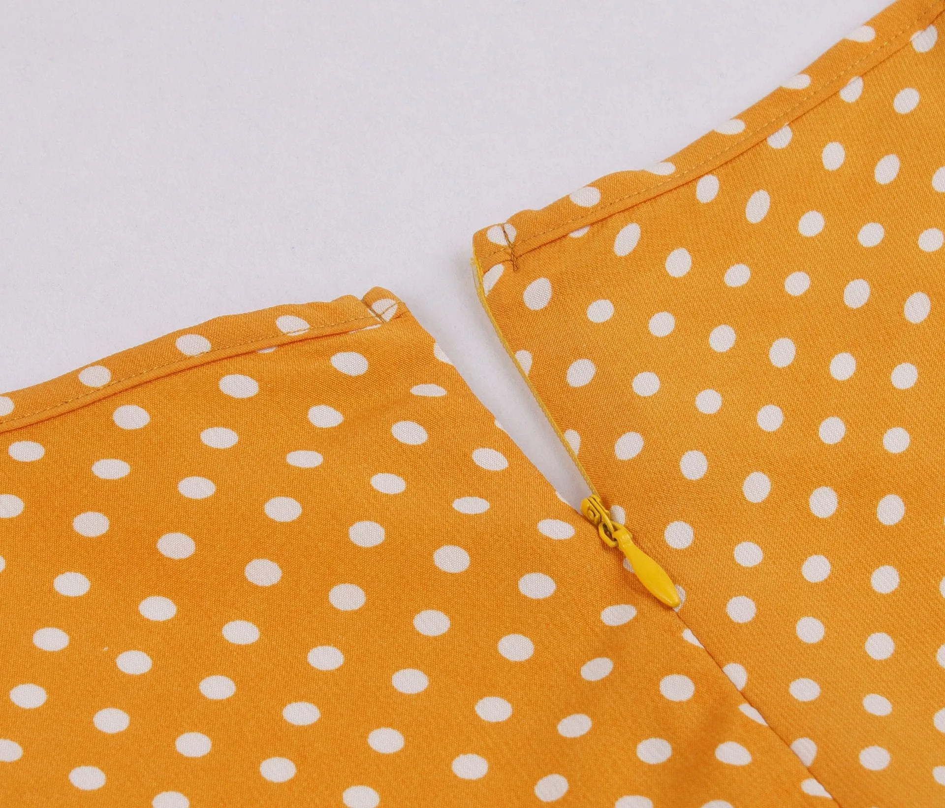 Women Short Sleeves Dot Print Vintage Dresses