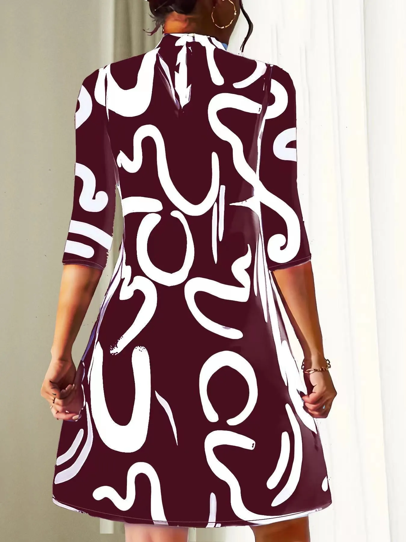 Women's Abstract Print Party Dress | Mini