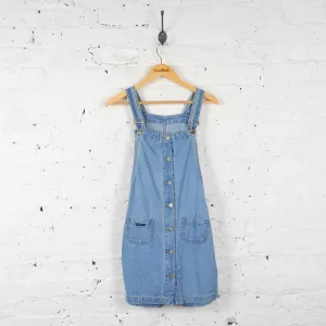 Womens Denim Dungaree Dress - Blue - UK 10