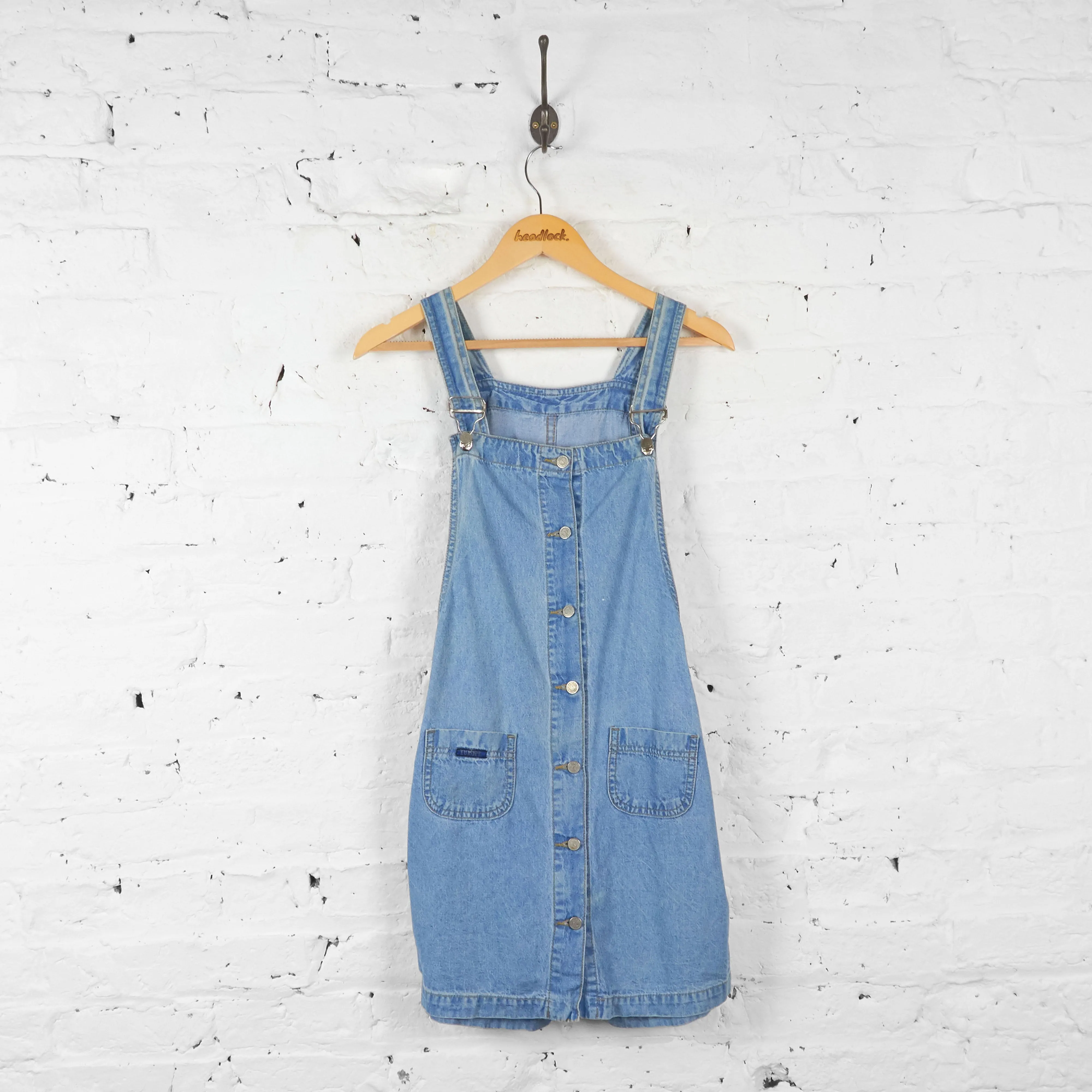 Womens Denim Dungaree Dress - Blue - UK 10