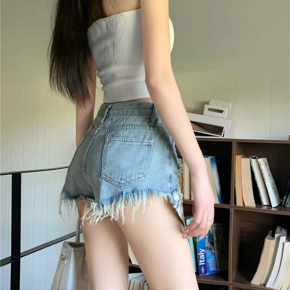Women's Irregular Ripped Shorts