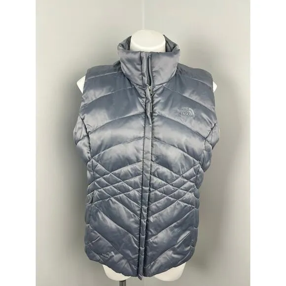 Women’s North Face 550 Goose Down Filled Vest in Silver Large