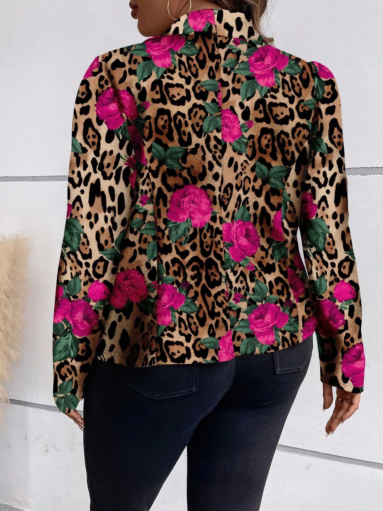 Women's Patterned Blazer - Plus Size