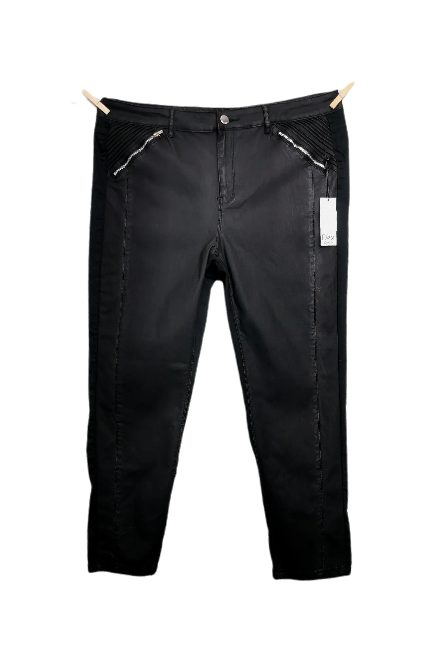 WOMENS PLUS SIZE 22 - DEX, Black Skinny Coated Pant NWT B4