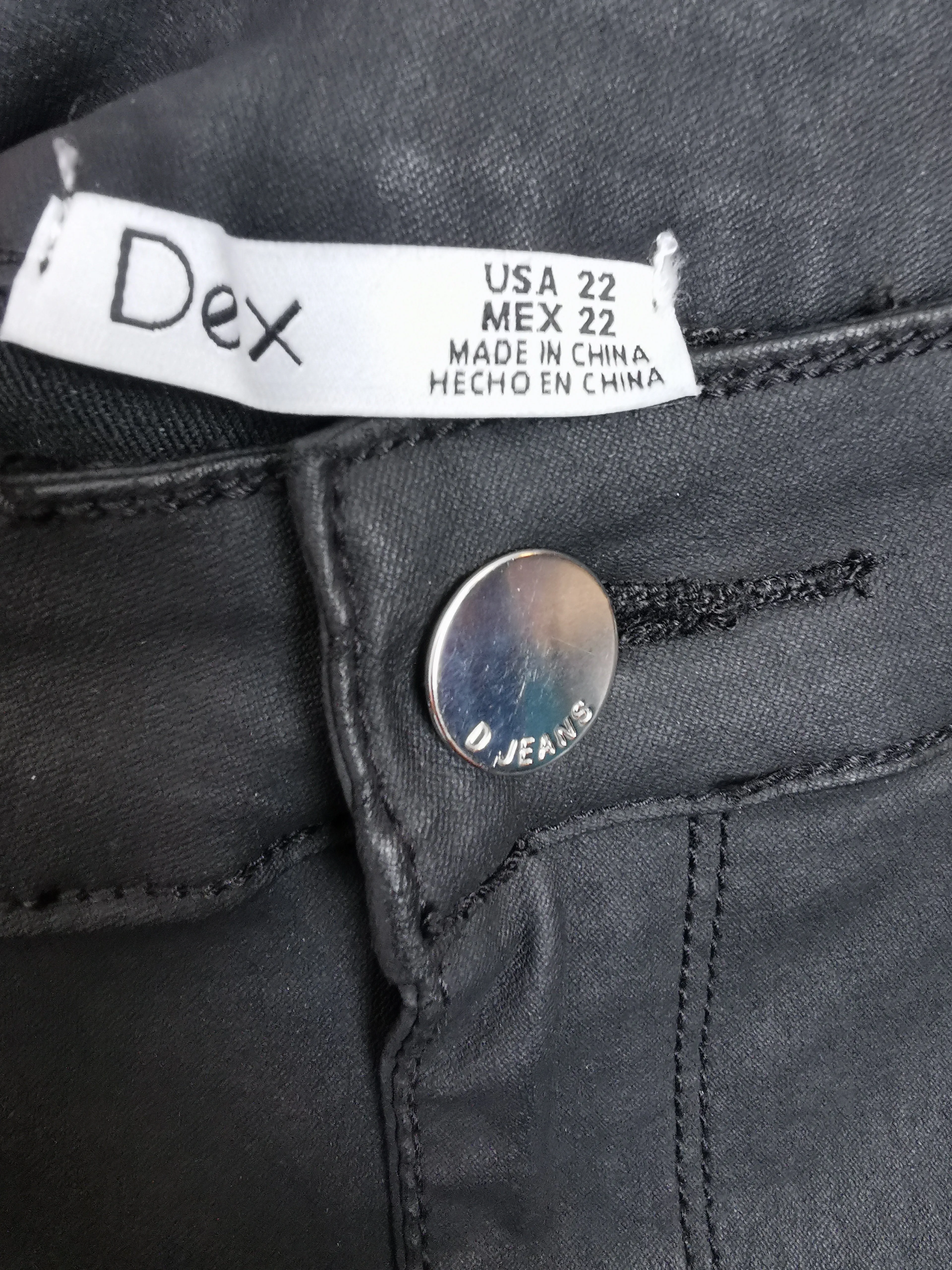 WOMENS PLUS SIZE 22 - DEX, Black Skinny Coated Pant NWT B4
